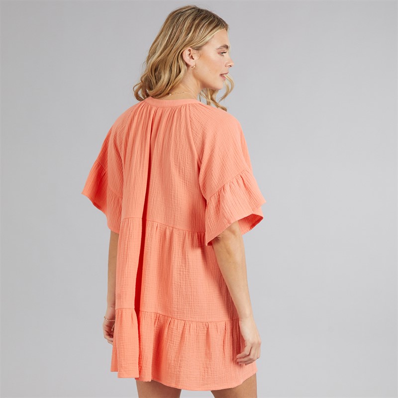 Board Angels Womens Smock Dress Coral