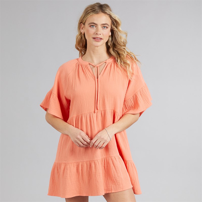 Board Angels Womens Smock Dress Coral