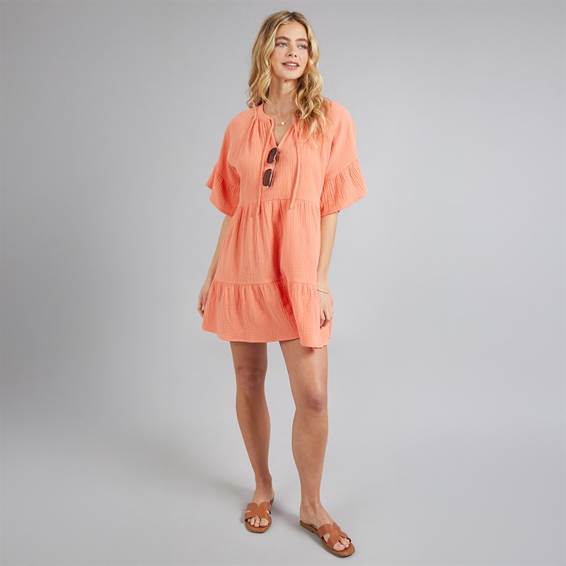 Board Angels Womens Smock Dress Coral