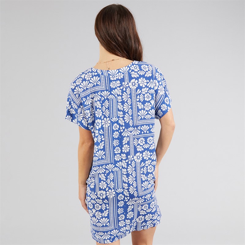 Board Angels Womens Shirt Dress Blue Print