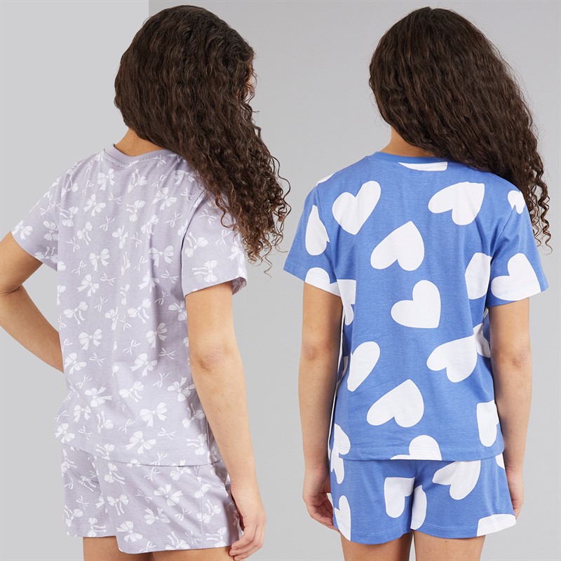 Board Angels Girls Two Pack T-Shirt And Shorts Pyjama Sets Multi