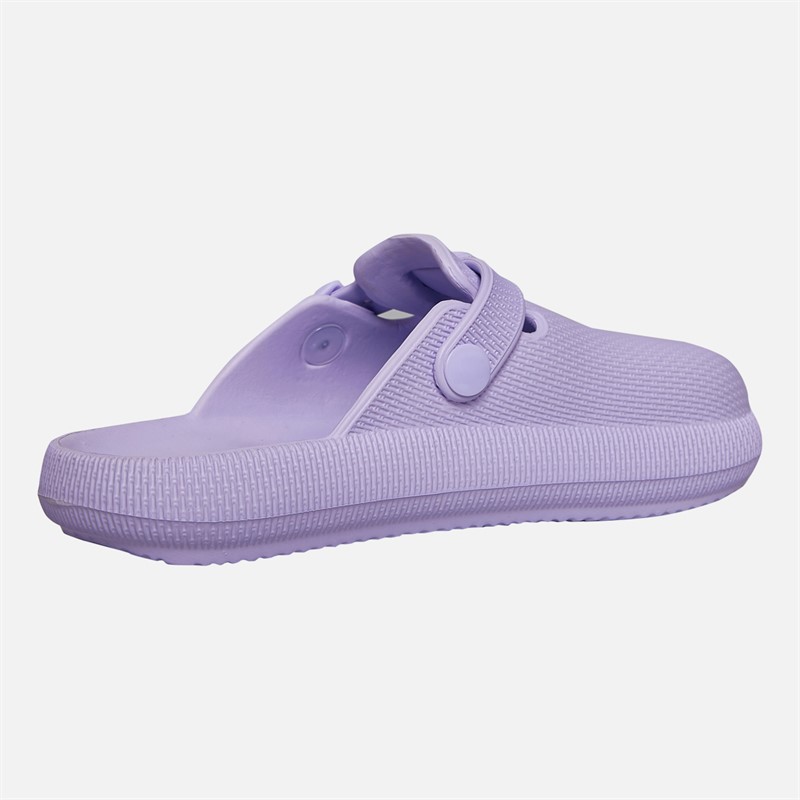 Board Angels Girls Junior Clog Sandals Lilac