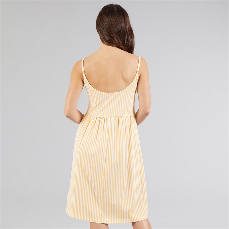 Board Angels Womens Strappy Midi Striped Dress Buttermilk Stripe