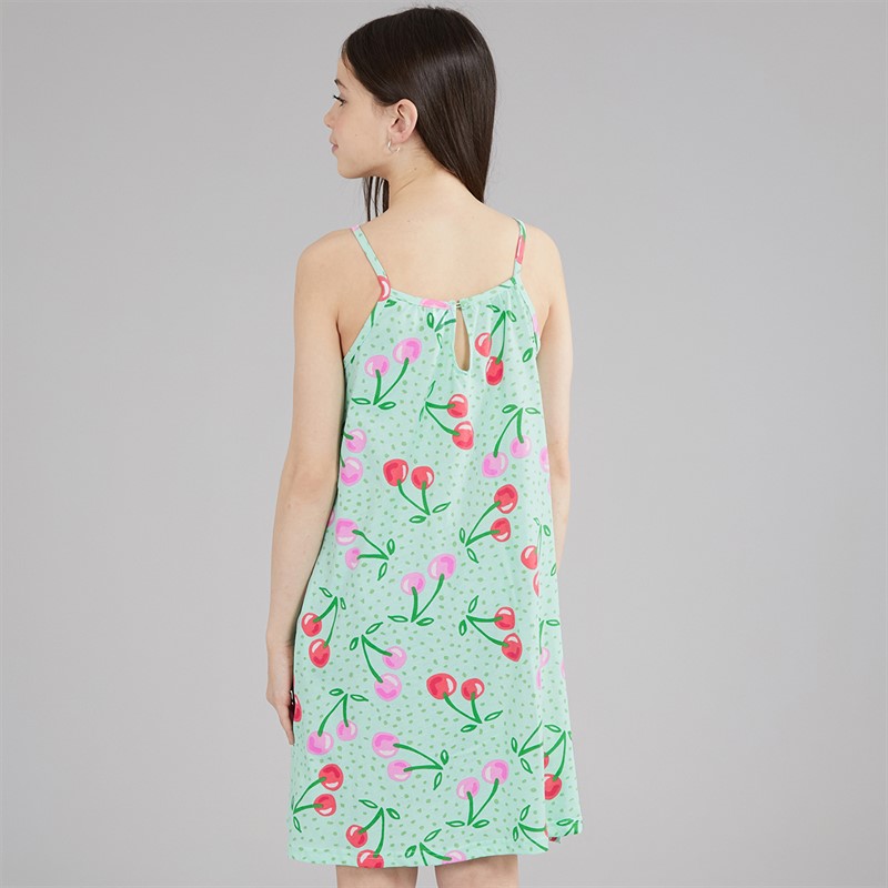 Board Angels Girls Cherry Dress Mint Print