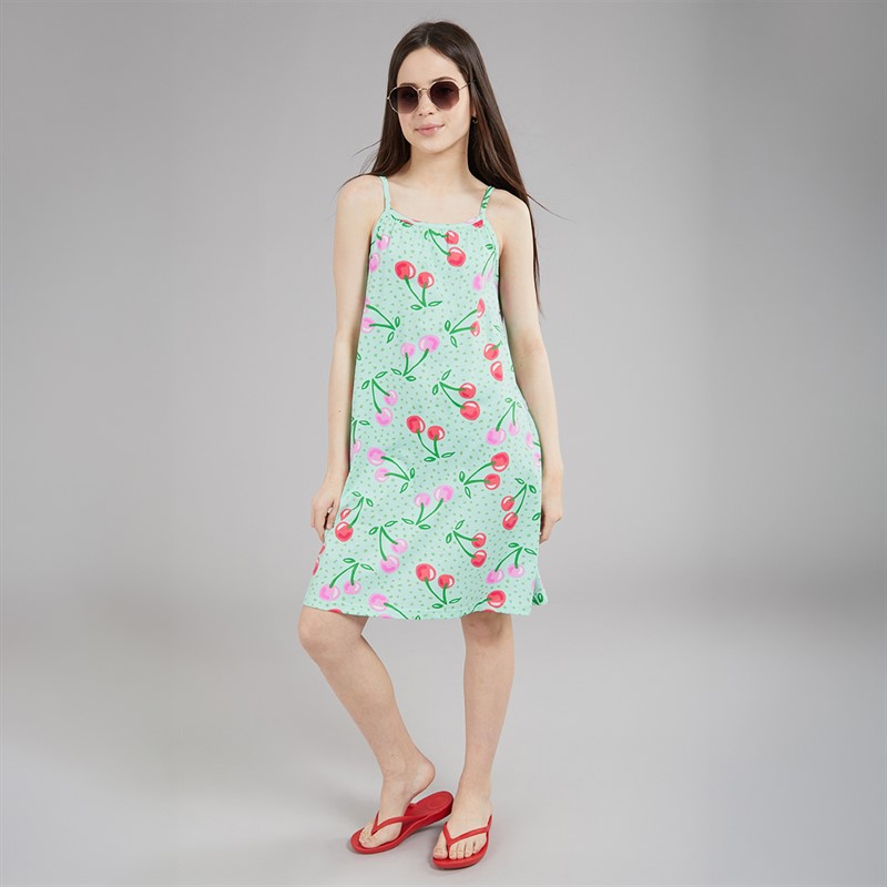 Board Angels Girls Cherry Dress Mint Print