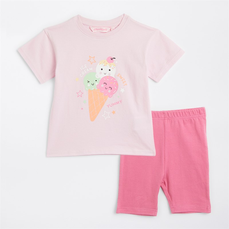 Board Angels Girls Printed Three Pack T-Shirts And Cycle Shorts Sets Multi