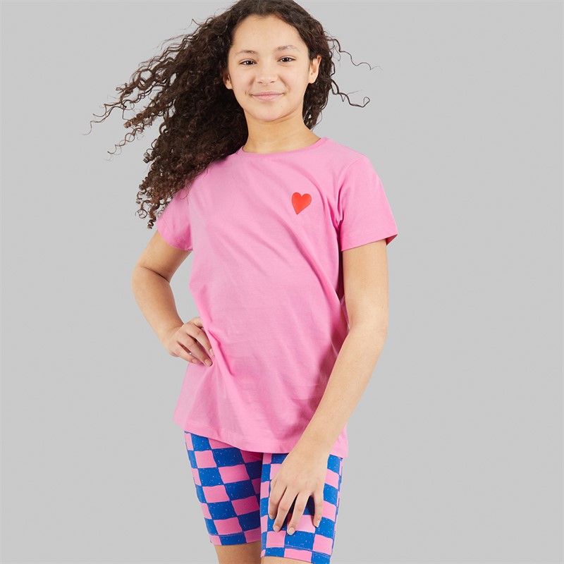 Board Angels Girls T-Shirt And Shorts Set Pink/Blue