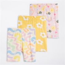 Board Angels Girls Three Pack Cycle Shorts Multi