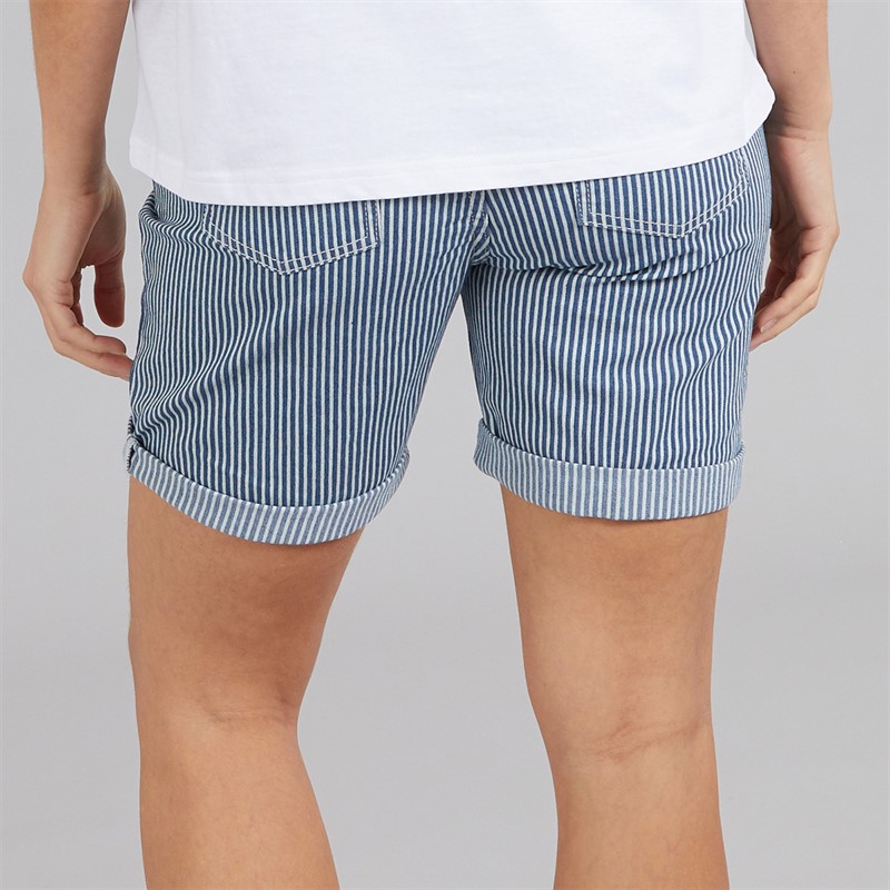 Board Angels Womens Striped Shorts Blue Stripe