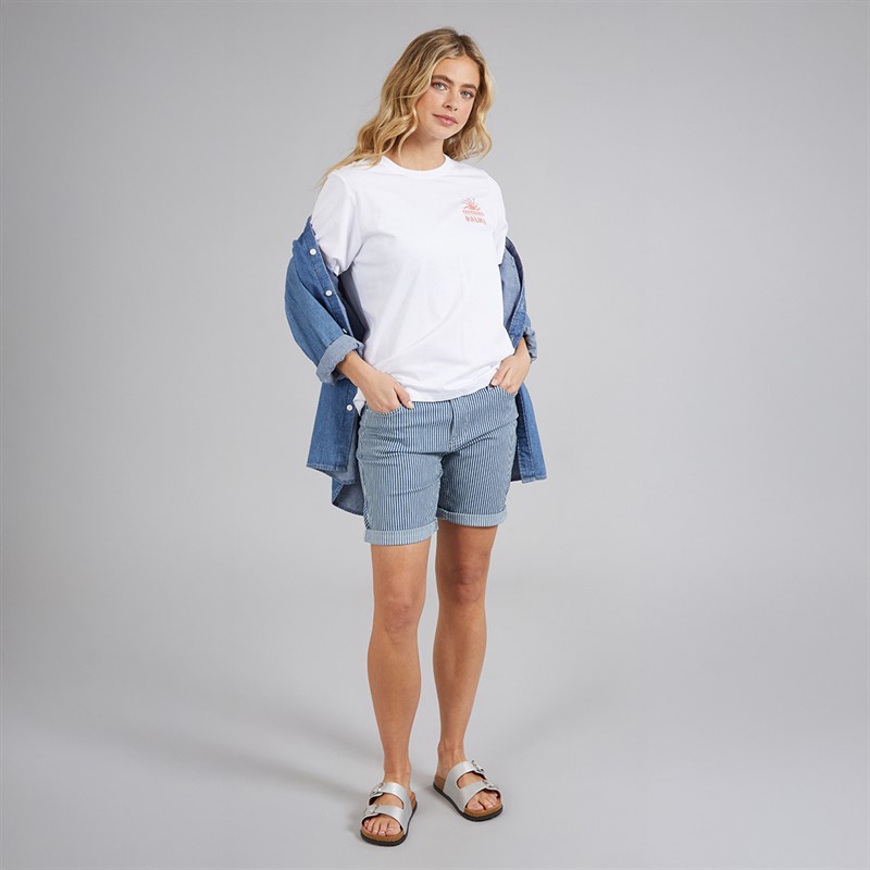 Board Angels Womens Striped Shorts Blue Stripe