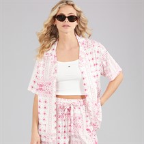 Board Angels Womens Bandana Print Shirt Pink Print