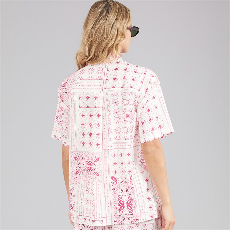 Board Angels Womens Bandana Print Shirt Pink Print