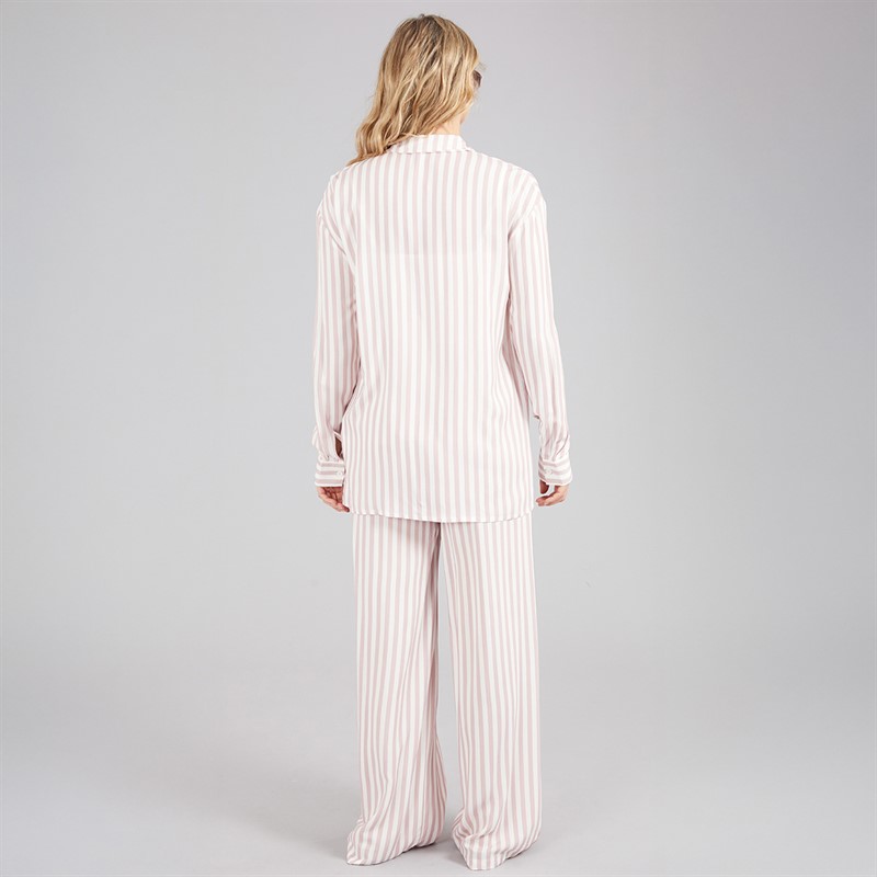 Board Angels Womens Co-Ord Long Shirt And Trousers Set Pink