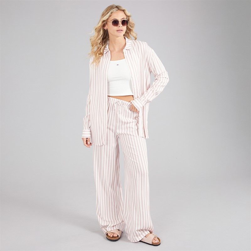 Board Angels Womens Co-Ord Long Shirt And Trousers Set Pink