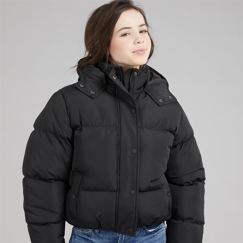 Board Angels Girls Short Puffer Jacket Black