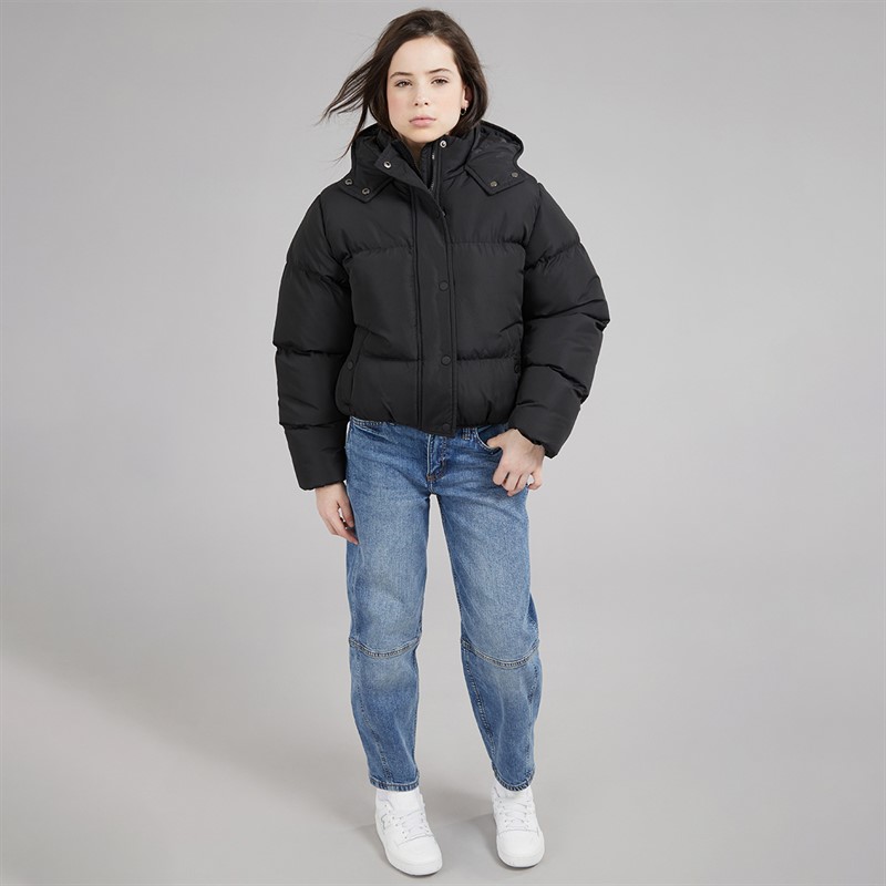 Board Angels Girls Short Puffer Jacket Black