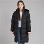 Board Angels Girls Hooded Long Puffer Jacket Black