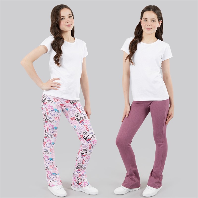 Board Angels Girls Two Pack Yoga Style Leggings Dusky Grape/Graffiti Duskygrape/Graffiti