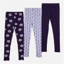 Board Angels Girls Three Pack Printed Leggings Blue/Multi Bluemulti