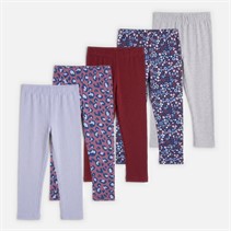Board Angels Infant Girls Five Pack Leggings Multi
