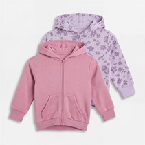 Board Angels Girls Two Pack Zip Through Hoodies Orchid Petal/Pink