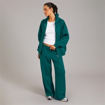 Board Angels Womens Oversized Zip Through Hoodie And Wide Leg Joggers Tracksuit Deep Teal 194914