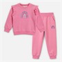 Board Angels Girls Rainbow Sweatshirt And Joggers Set Sachet Pink