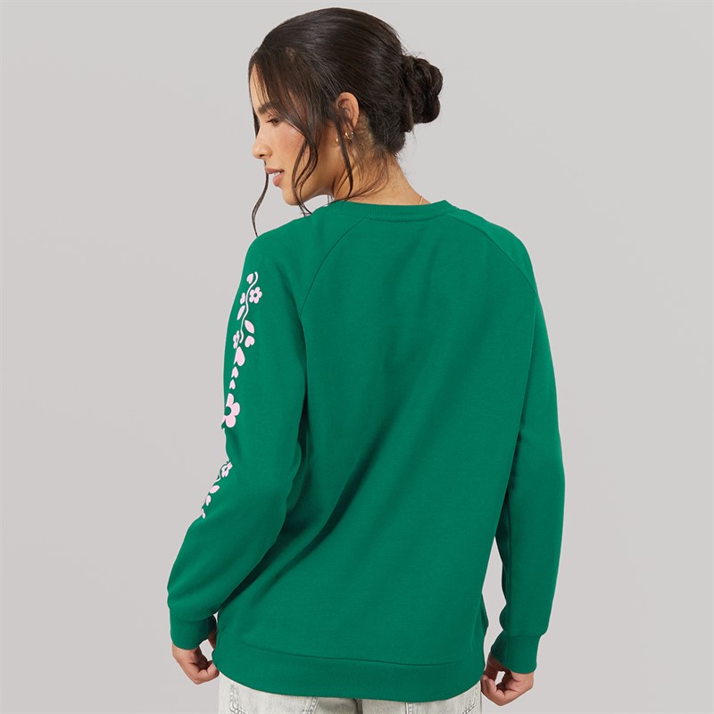 Board Angels Womens Crew Neck Sweatshirt Evergreen
