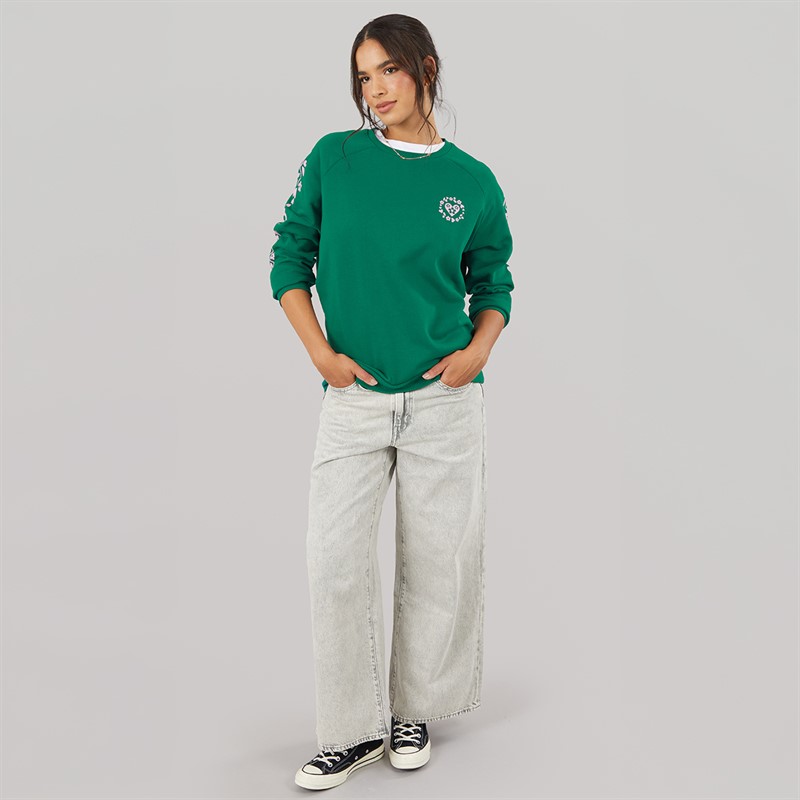 Board Angels Womens Crew Neck Sweatshirt Evergreen
