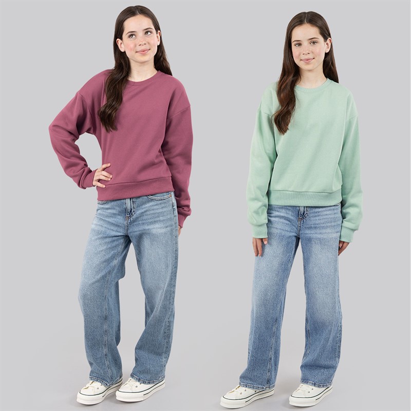 Board Angels Girls Two Pack Wild And Free Sweatshirts Purple/Sage
