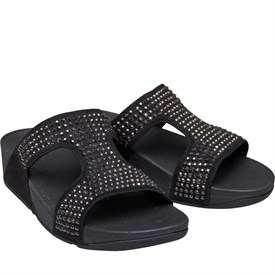 Buy FitFlop Womens Glitzie Slide Sandals Black