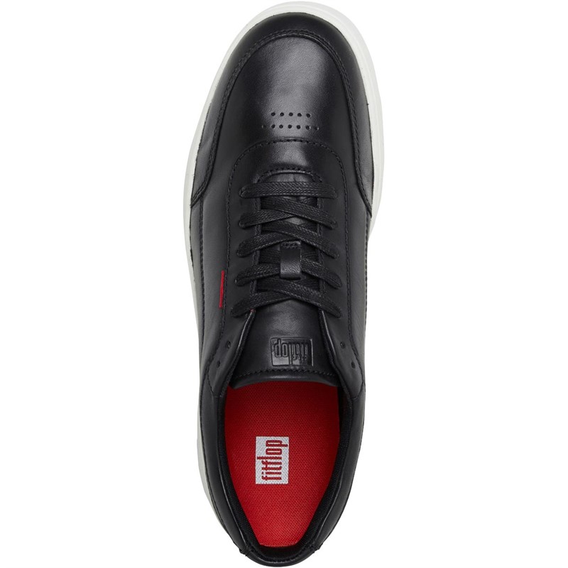 FitFlop Mens Rally X Leather Trainers Black