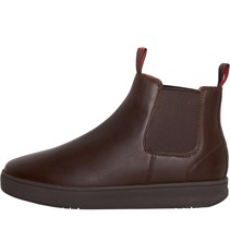 FitFlop Mens Margan Leather Chelsea Boots Chocolate