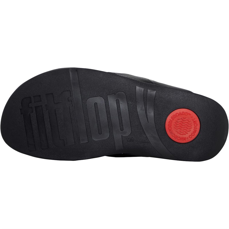 FitFlop Mens Cameron Embossed Slide Sandals All Black