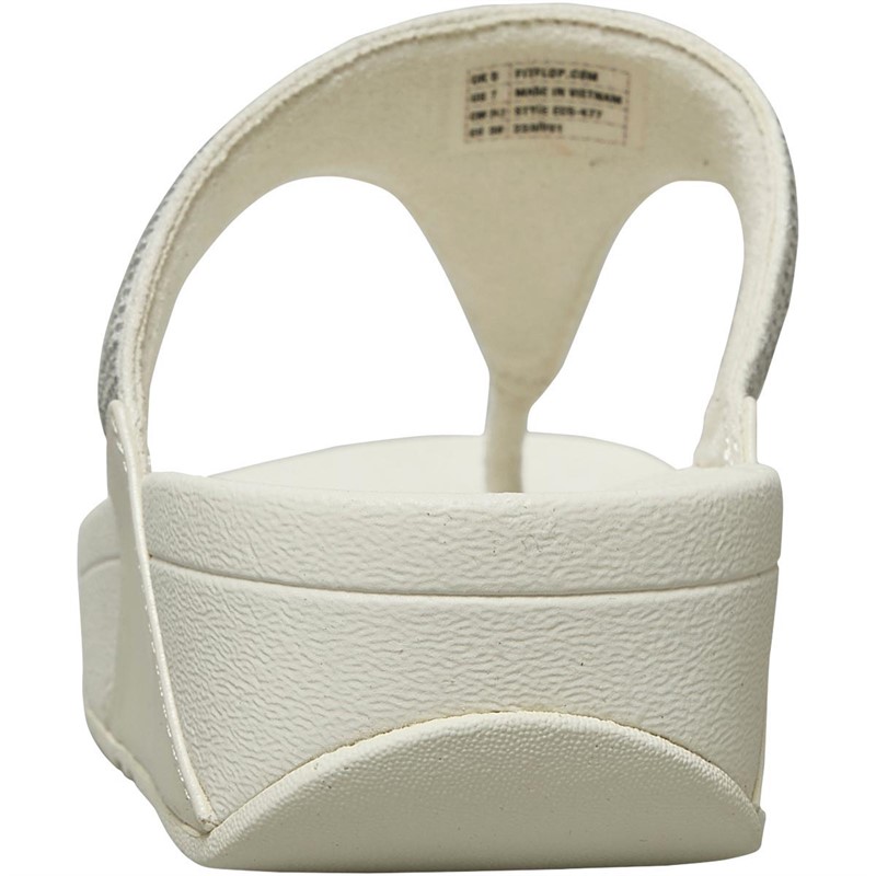 FitFlop Womens Lulu Crystal Embellished Toe Post Sandals Cream