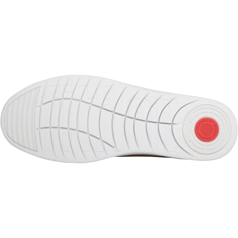 FitFlop Womens Rally Leather Slip-On Trainers Beige