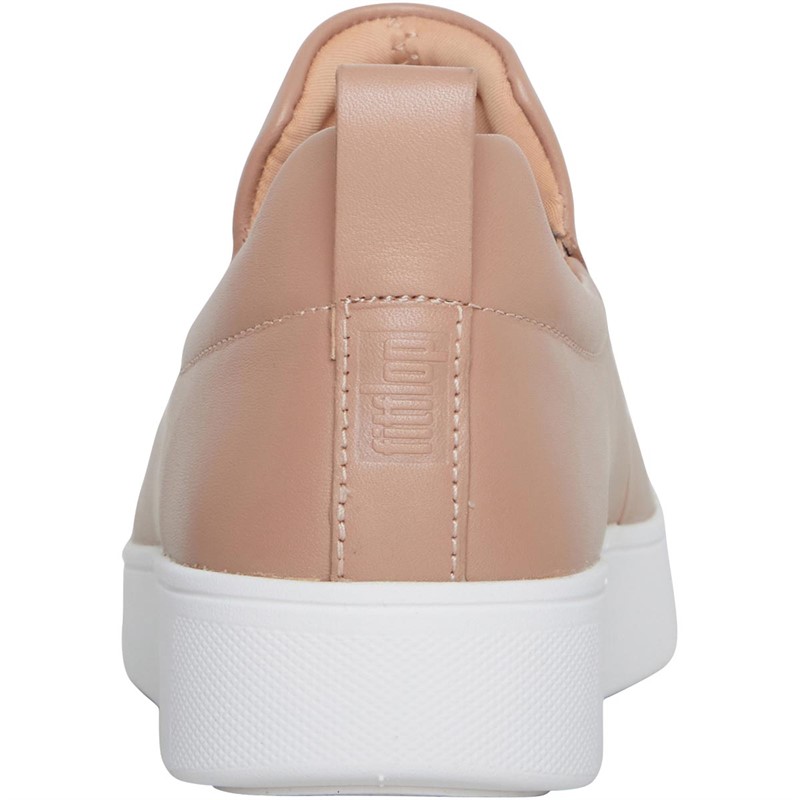 FitFlop Womens Rally Leather Slip-On Trainers Beige