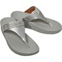 FitFlop Womens Lulu Lasercrystal Leather Toe Post Sandals Silver
