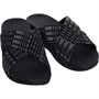 FitFlop Womens Lulu Art-Denim Slide Sandals All Black