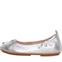 FitFlop Womens Allegro Bow Leather Ballerina Shoes Silver