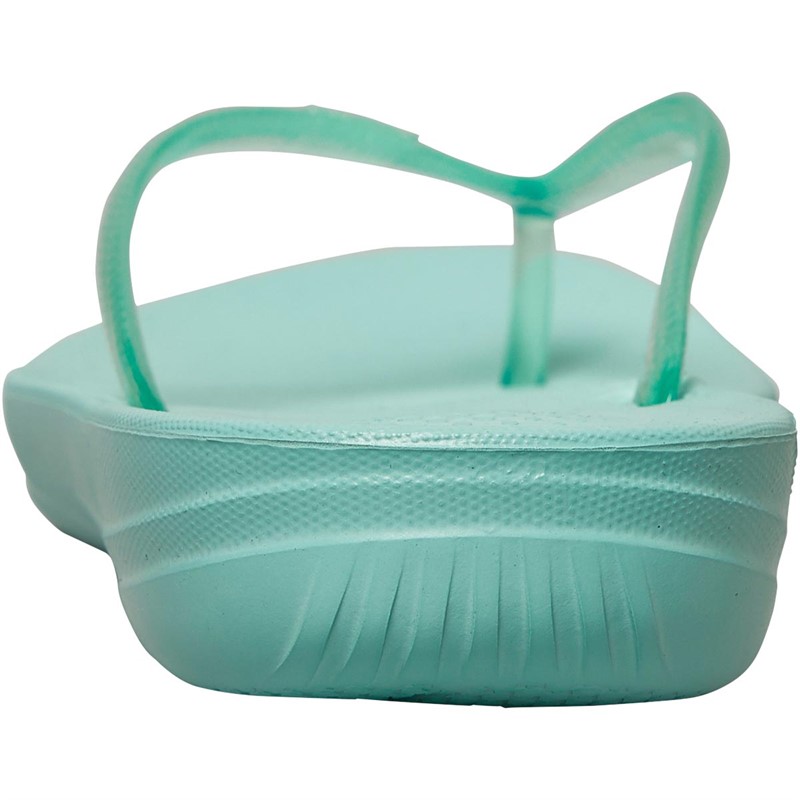 FitFlop Womens iQushion Transparent Flip Flops Sea Foam Green
