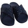 FitFlop Womens Lulu Glitter Slide Sandals Midnight Navy