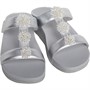 FitFlop Womens Fino Bead-Cluster Slide Sandals Silver
