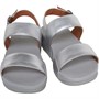 FitFlop Womens Lulu Metallic Leather Back-strap Sandals Silver