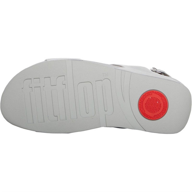 FitFlop Womens Lulu Metallic Leather Back-strap Sandals Silver