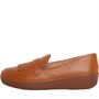 FitFlop Womens Superskate Fringe Loafers Light Tan