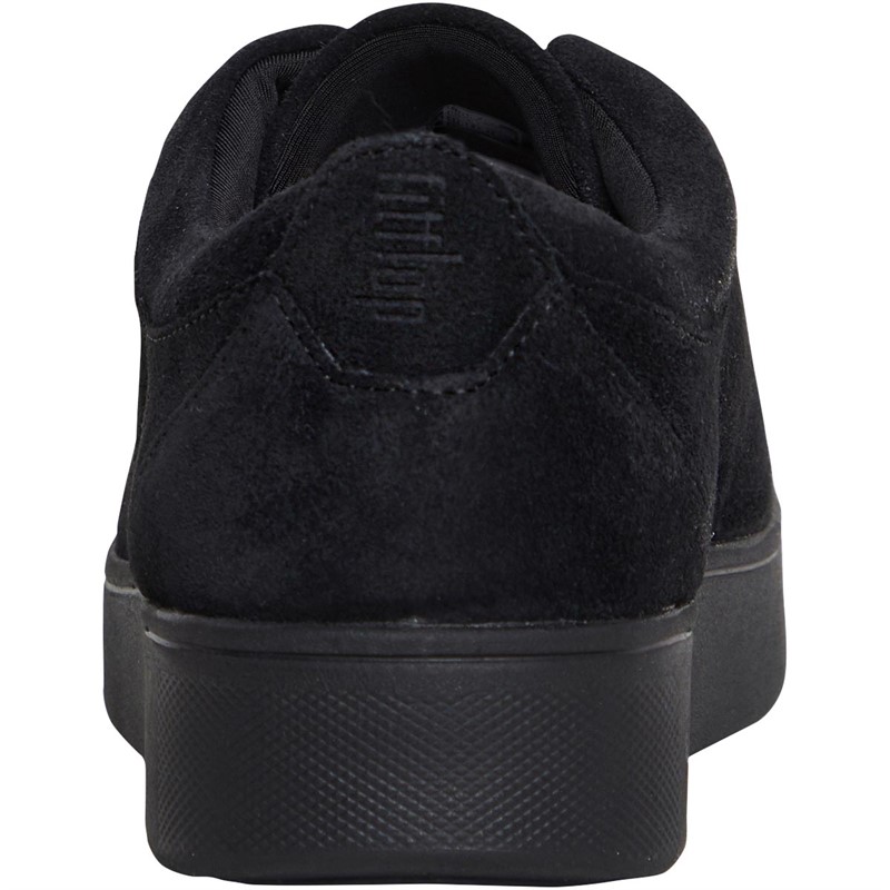 Ladies black hot sale suede trainers