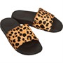 FitFlop Womens Iqushion Leopard-Print Hair-On Leather Sliders Leopard
