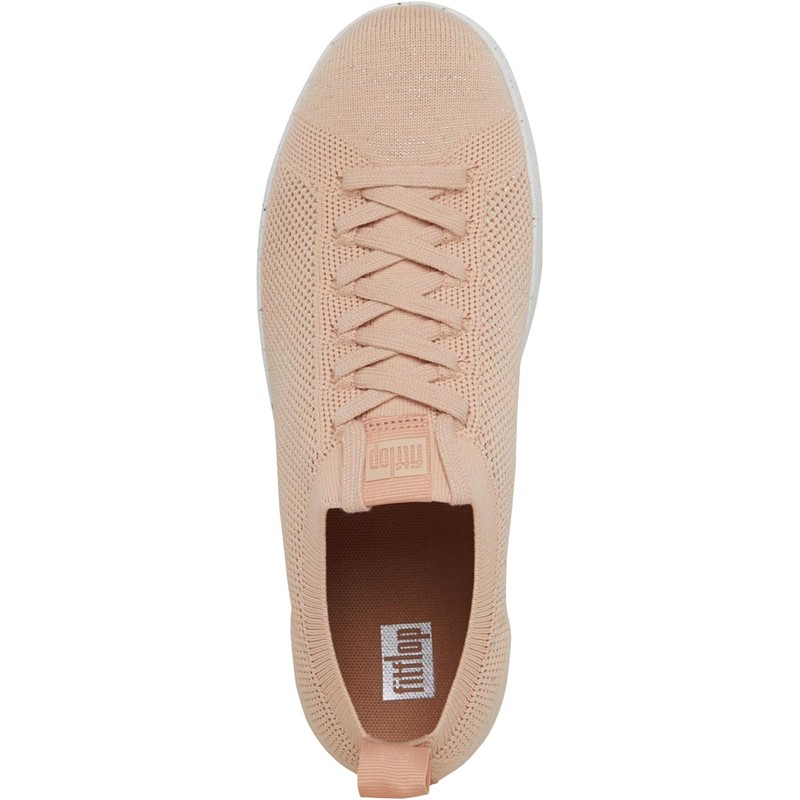 FitFlop Womens Rally Multi-Knit Trainers Almond Tan/Platino