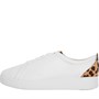 FitFlop Womens Rally Leopard-Back Leather Trainers Urban White/Leopard